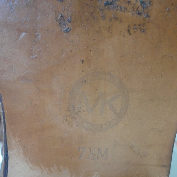 MICHAEL KORS Brown Leather "Sunny" Laser Cut Booties Size 7.5 - Picture 8 of 8